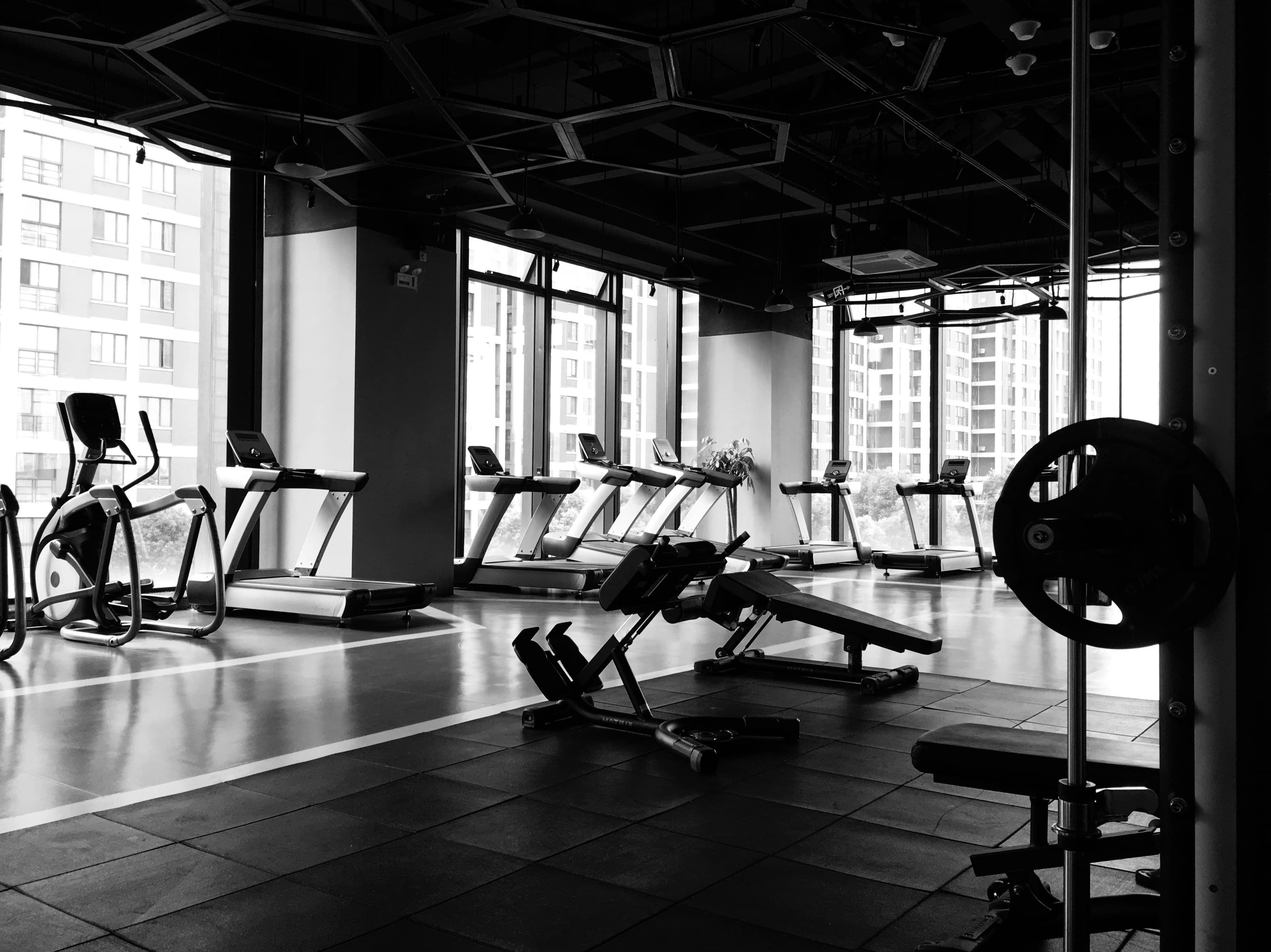 Captured proof photo of the gym, framed on the phone screen
